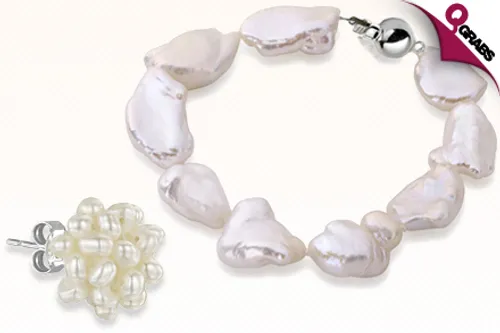 From QR49, Amaze with a Baroque Pearl Pebble Bracelet OR Nivalis Freshwater Pearl Cluster Earrings! (Up to QR624 Value)